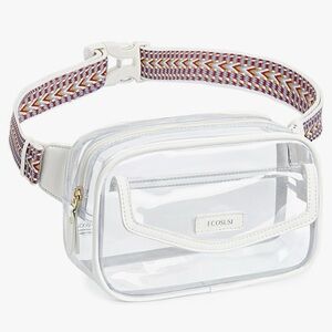 Ecosusi Clear Belt Bag/Fanny Pack with Guitar Strap